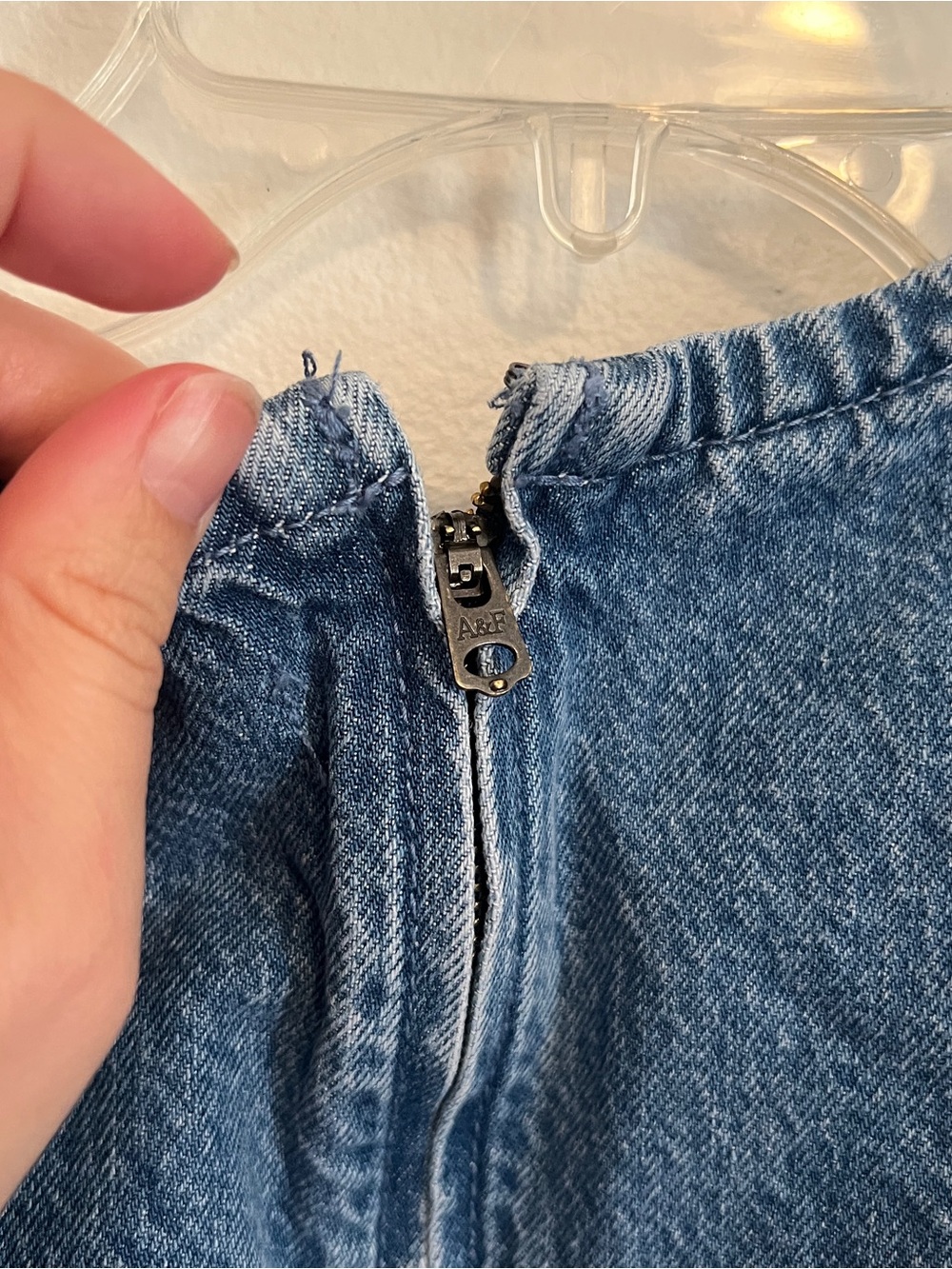 Abercrombie & Fitch denim mini dress size small tall - Picture 3 of 8
